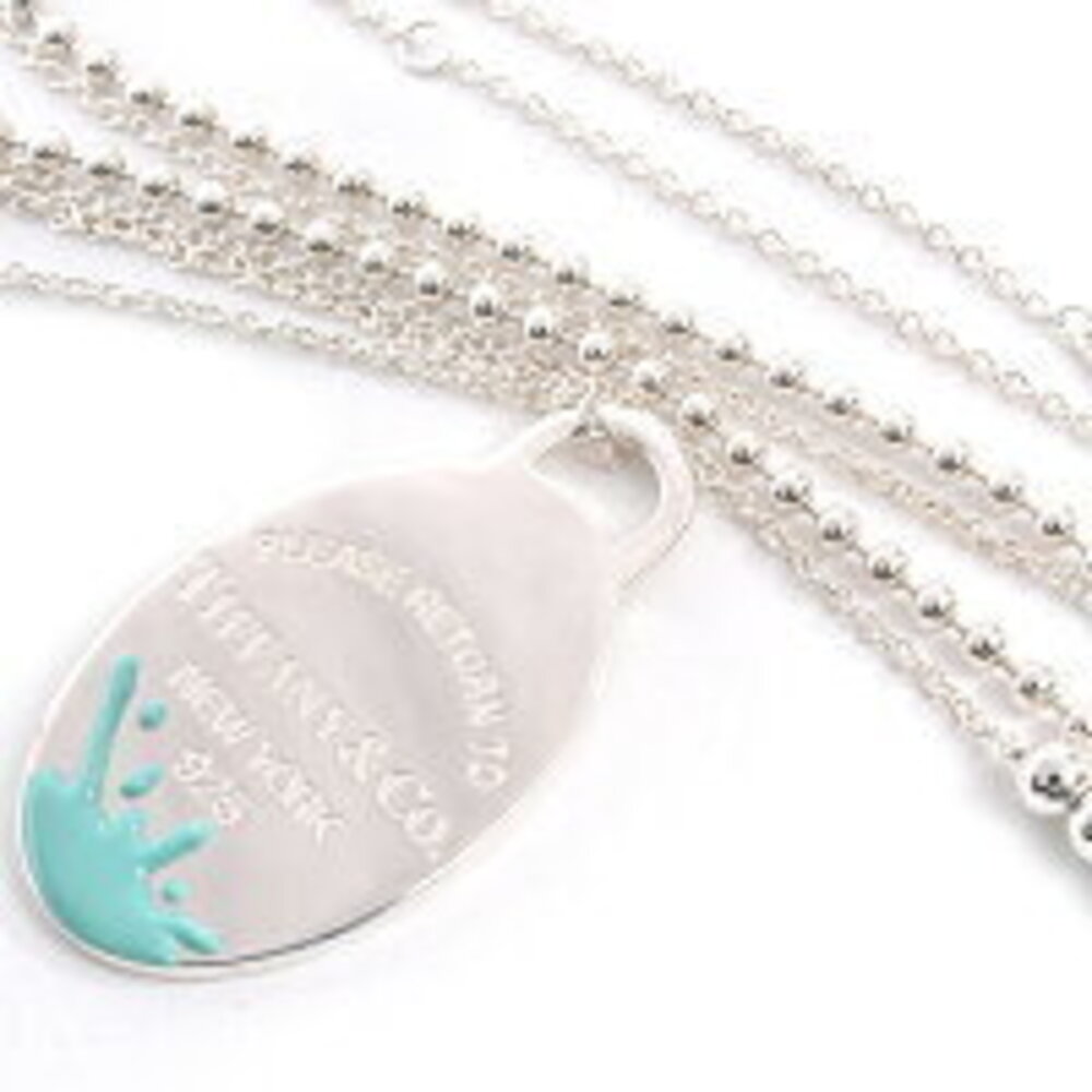 Tiffany to Color Splash Mixed Bead Chain Necklace Silver